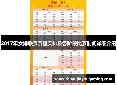 2017年女排联赛赛程安排及各阶段比赛时间详细介绍